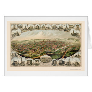 York panorama- karta för PA - 1879 Hälsningskort