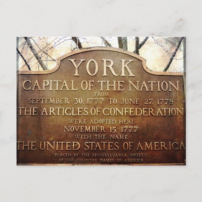 York Pennsylvania Nation's First Capital Vykort (Framsida)