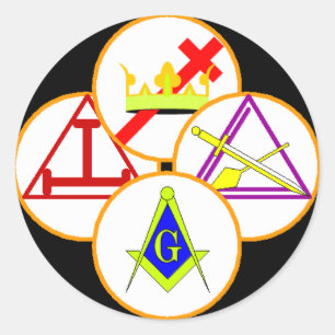 York Rite Mason Runt Klistermärke