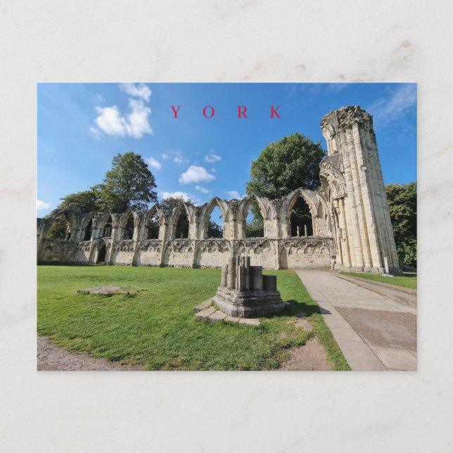York St.Mary's Abbey view vykort (Framsida)