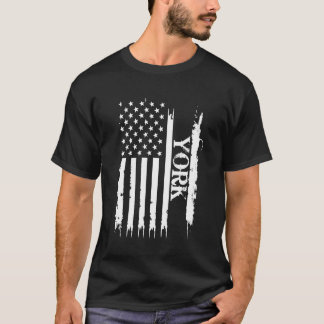York United Stater Distress w US Flagga T Shirt