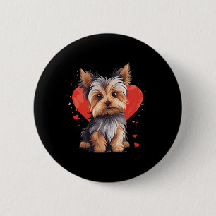 Yorkie Ägare Mamma Pappa Yorkshire Terrier Hundäls Knapp