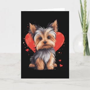 Yorkie Ägare Mamma Pappa Yorkshire Terrier Hundäls Kort