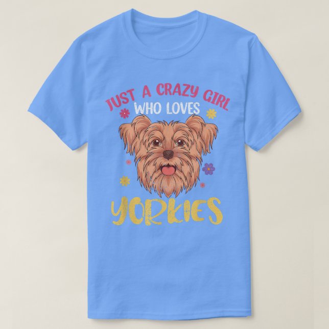 Yorkie Älskare Girls Women Hundägare Pet Yorkshire T Shirt (Design framsida)