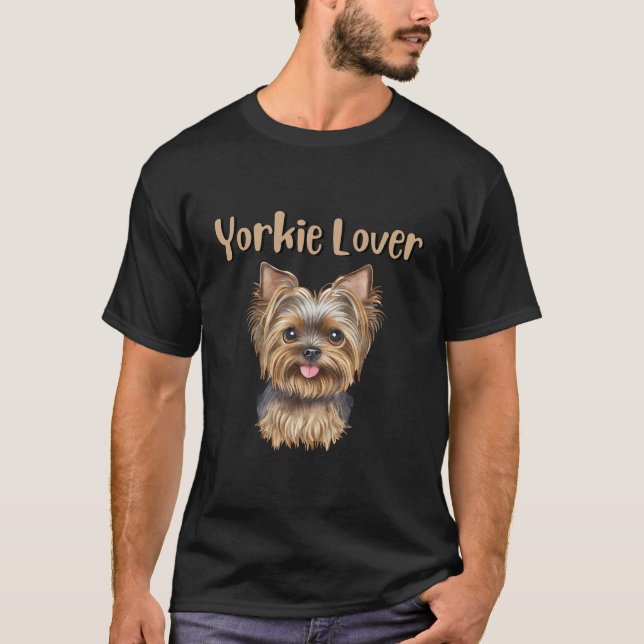 Yorkie Älskare T Shirt (Framsida)