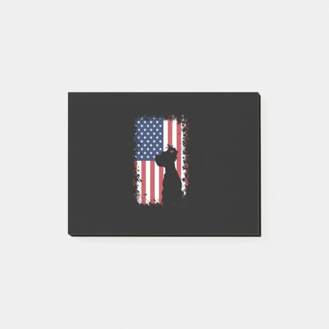 Yorkie amerikanska flagganSilhouette Post-it Block (Framsida)