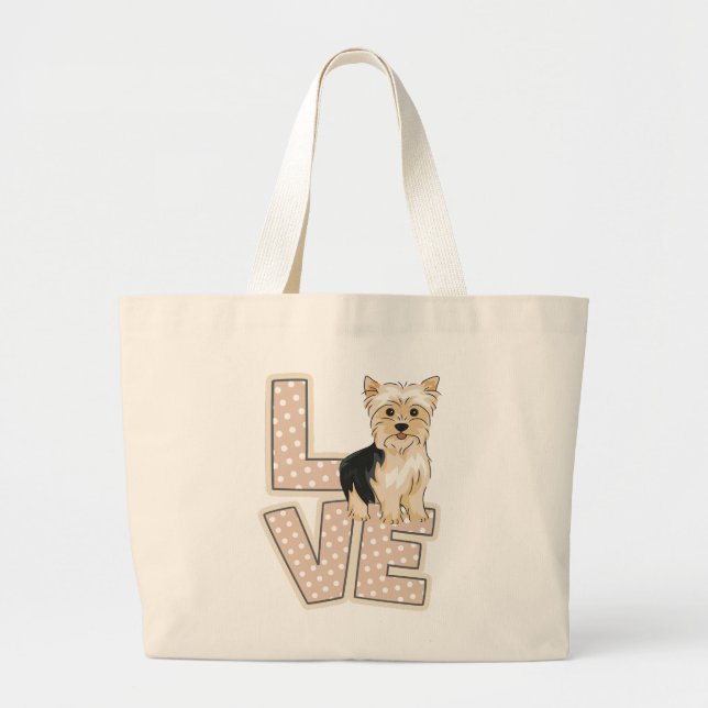 Yorkie bag, Yorkshire Terrier Älskare, Hund älskar Jumbo Tygkasse (Framsidan)