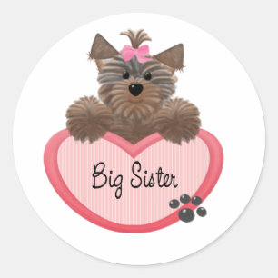 Yorkie Big Sister Runt Klistermärke