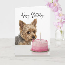 Yorkie Birthday Cake Inspector Kort