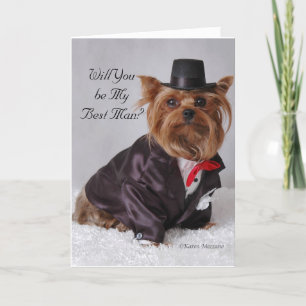 Yorkie, blir du min bäste man? inbjudan