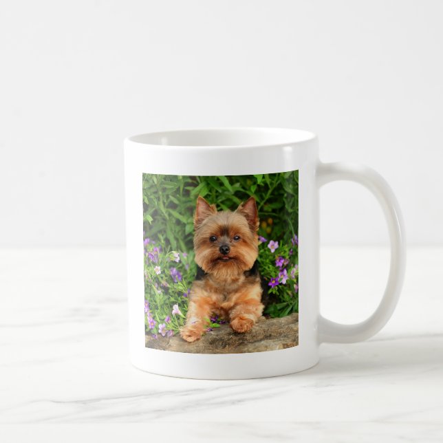 Yorkie blommor kaffemugg (Höger)