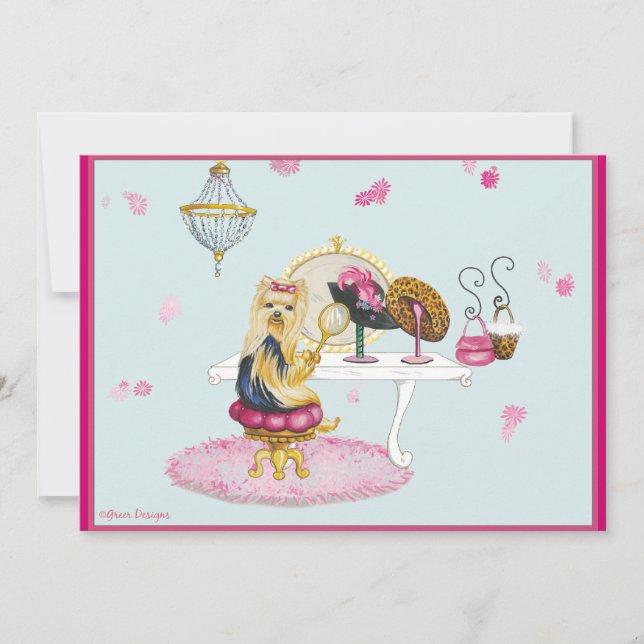 Yorkie Boudoir-inbjudan Inbjudningar (Framsida)