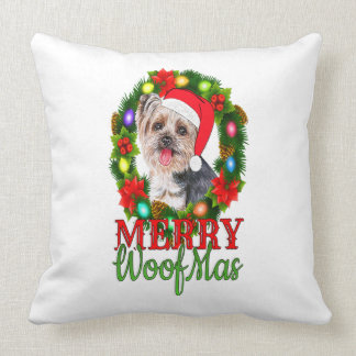 YORKIE CHRISTMAS MERRY WOOFMAS Dog Lover Yorkshire Kudde