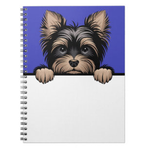 Yorkie Cute Peeking Yorkshire Terrier Hund älskare Anteckningsbok