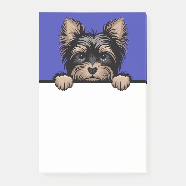 Yorkie Cute Peeking Yorkshire Terrier Hund älskare Post-it Block (Framsida)