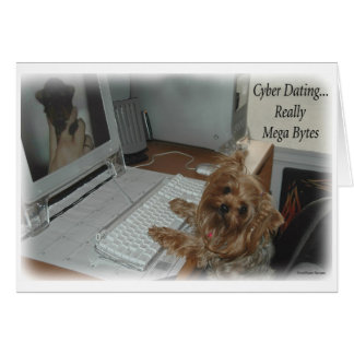Yorkie Cyber Dating Hälsningskort