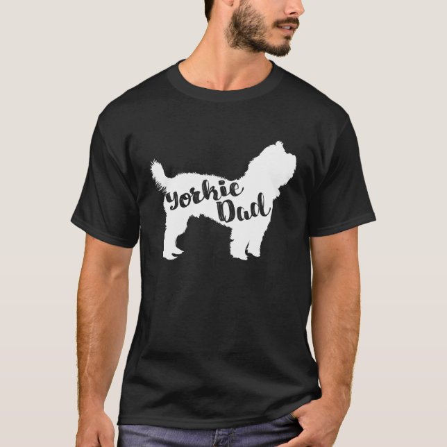 Yorkie Dad  for men   Yorkshire Terrier dog T Shirt (Framsida)
