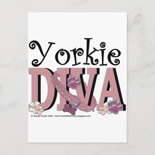 Yorkie DIVA Vykort (Framsida)