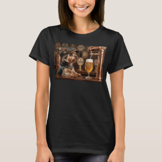 Yorkie Dricker Öl Rolig Hund Meme T-Shirt