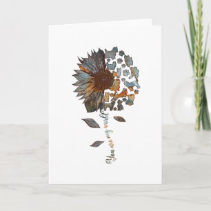 Yorkie Du Är Min Värld Solros Grafisk Yorkie Kort