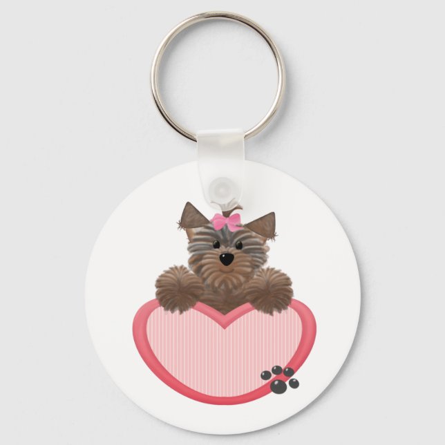 Yorkie-eart Nyckelring (Framsida)