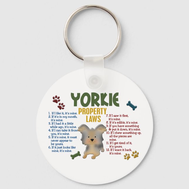 Yorkie Egendom Laws 4 Nyckelring (Framsida)