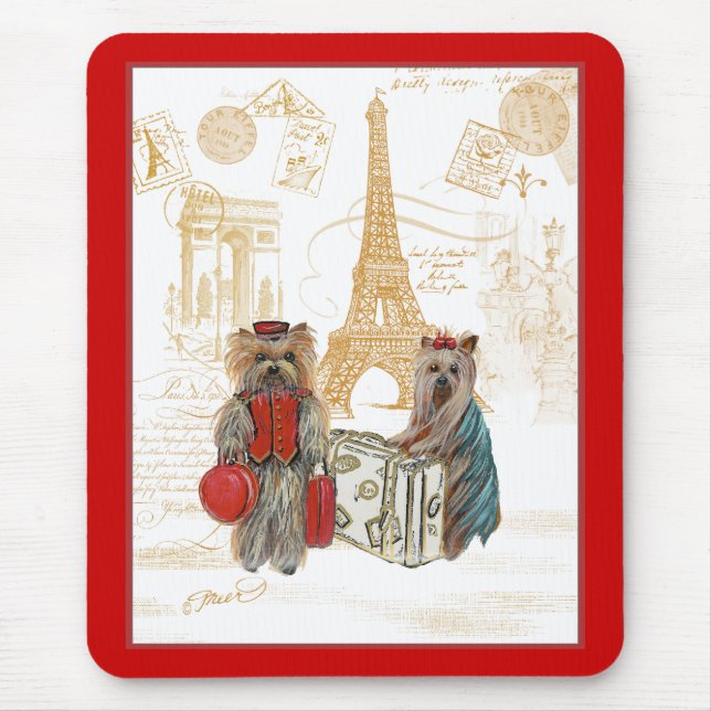 Yorkie Eiffel Torn Paris Musmatta (Framsidan)