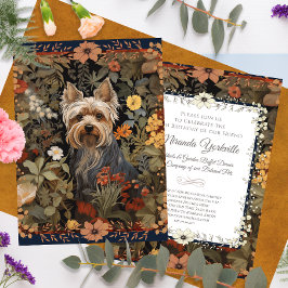 Yorkie eller Silky Terrier William Morris Stil Inbjudningar