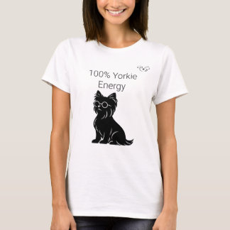 Yorkie Energi Söt Glasar Hundmamma T Shirt
