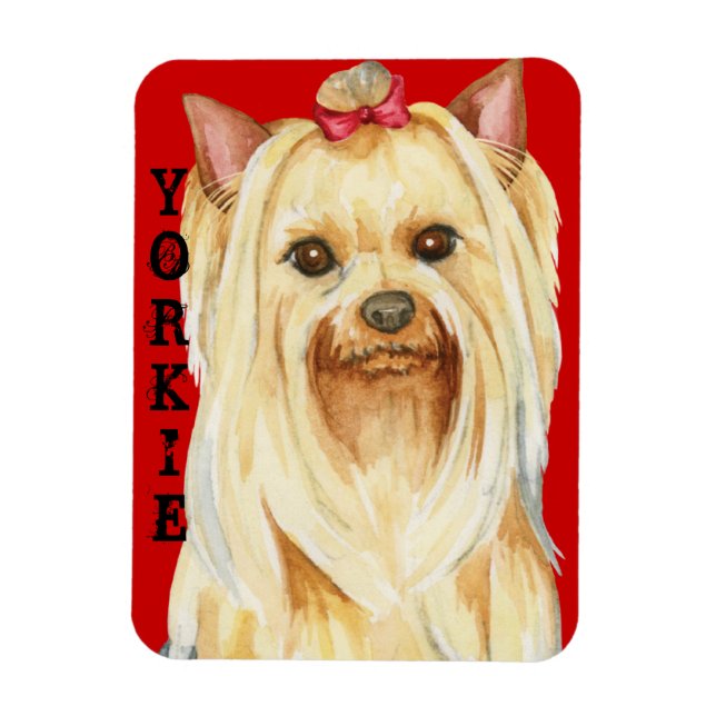 Yorkie Färg Block Magnet (Vertikal)