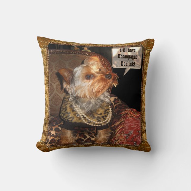 Yorkie-festkväll Kudde (Framsida)