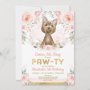 Yorkie Flick kalas Yorkshire Terrier Inbjudningar