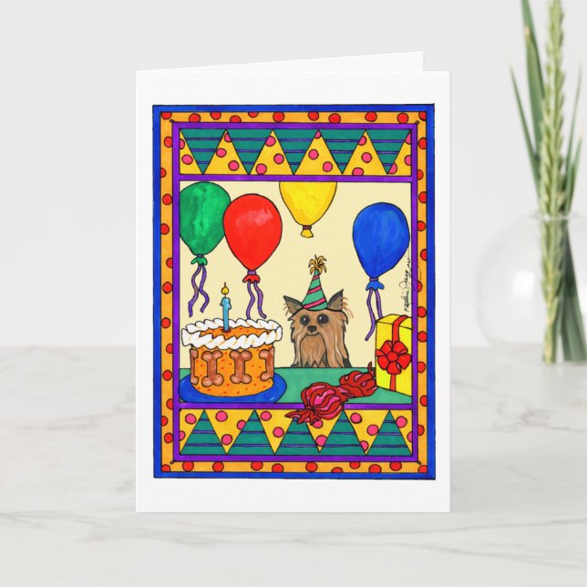 YORKIE-FÖDELSEDAG KORT (Framsida)