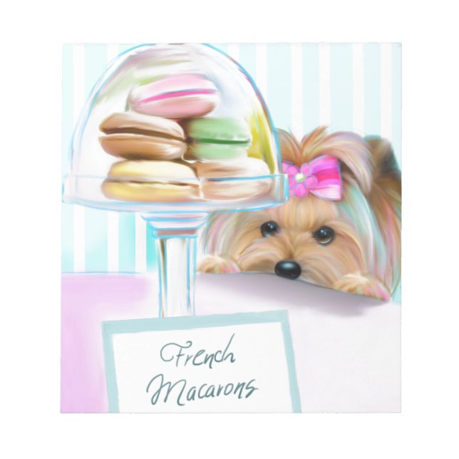 Yorkie Fransk Macarons Anteckningsblock (Framsida)