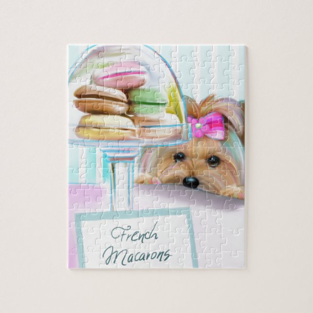 Yorkie fransk Macarons Pussel (Vertikal)
