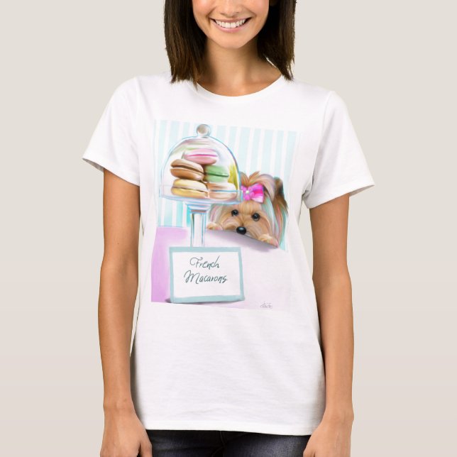 Yorkie fransk Macarons Tee (Framsida)