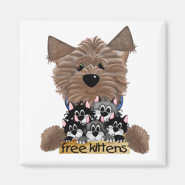 Yorkie free Kittens Magnet (Framsidan)