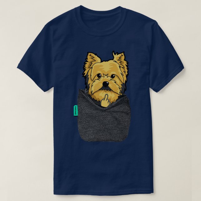 Yorkie FU Pocket T Shirt (Design framsida)