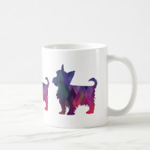 Yorkie Geometric Mönster Silhouette Lila
