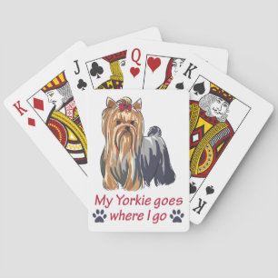 Yorkie Goes där jag går Casinokort