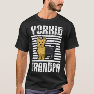 Yorkie Grandpa Proud Hundar T Shirt