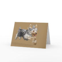Yorkie Greeting Card, vitt standardkuvert