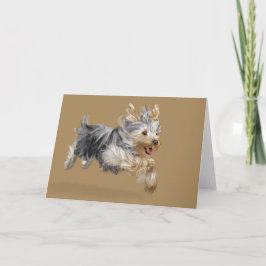 Yorkie Greeting Card, vitt standardkuvert Kort