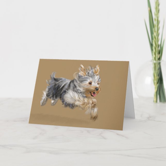 Yorkie Greeting Card, vitt standardkuvert Kort (Framsida)