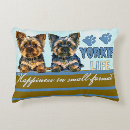 Yorkie gulle prydnadskudde