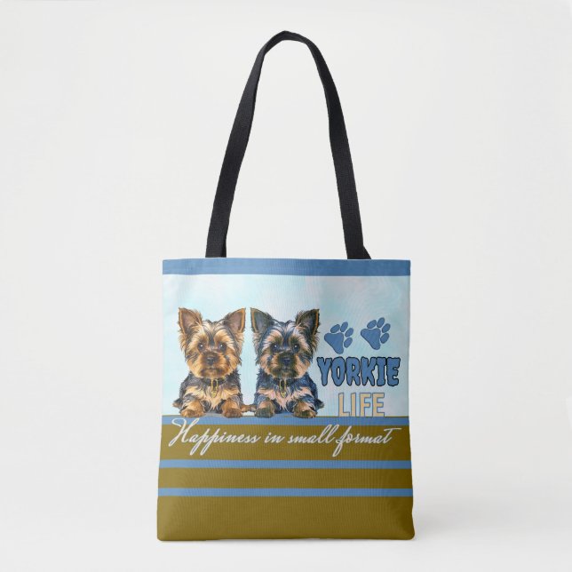 Yorkie gulle tygkasse (Framsida)