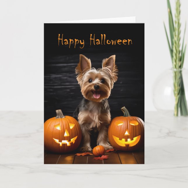 Yorkie Halloween Kort (Framsida)