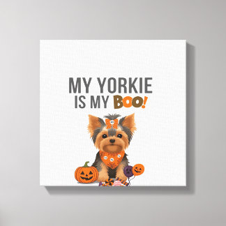 Yorkie Halloween-kostym Min Yorkie är min Boo-hun Canvastryck