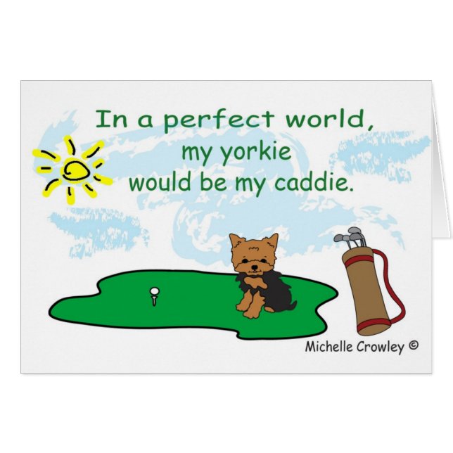 Yorkie Hälsningskort (Framsidan Horizontal)