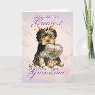 Yorkie Heart Grandma Kort